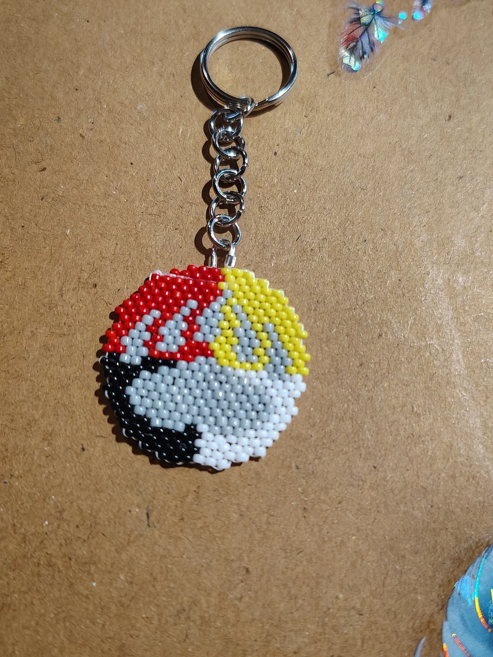 Handbeaded Paw Keychain